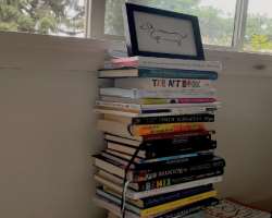 She is an avid reader and has a big bundle of books in her home.